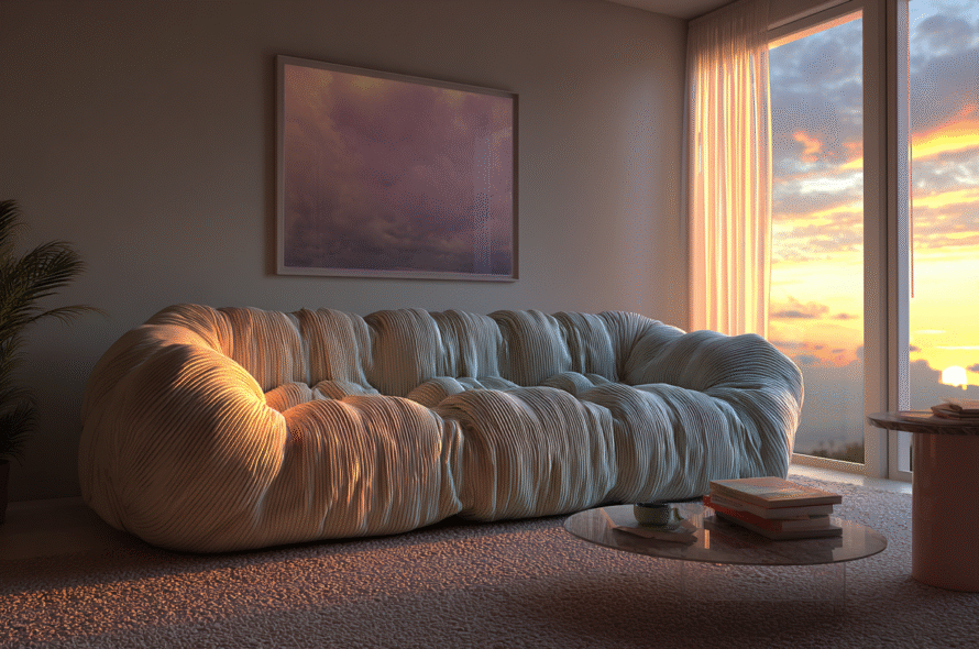 „BioFoam Sofa” – modułowa kanapa z alginowej pianki komórkowej i kanałami powietrznymi PCM, która chłodzi latem i dogrzewa zimą